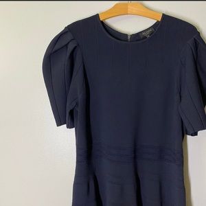 Ted Baker navy blue stretchy skater dress